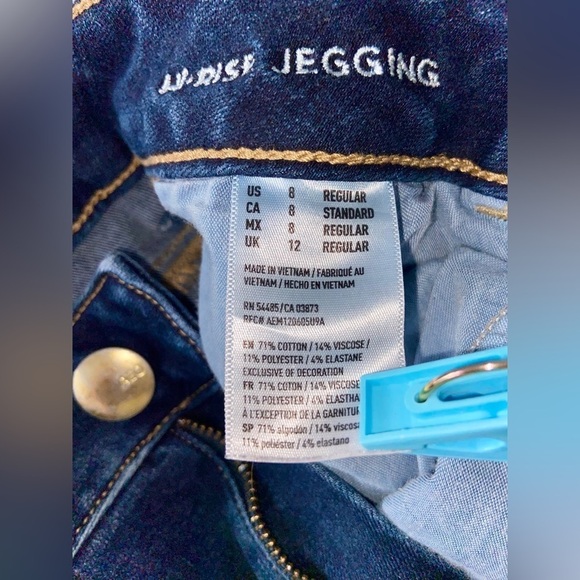 Women’s American Eagle dark blue wash hi-rise 360‎ super stretch Jegging size 8 - Picture 4 of 12